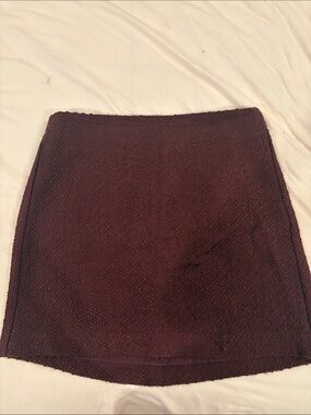 LOFT Chocolate Brown Textured Mini Skirt